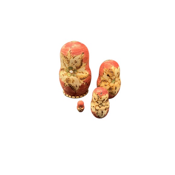 Carved Wood Nesting Dolls with St. Petersburg Square - Picture 2 of 5